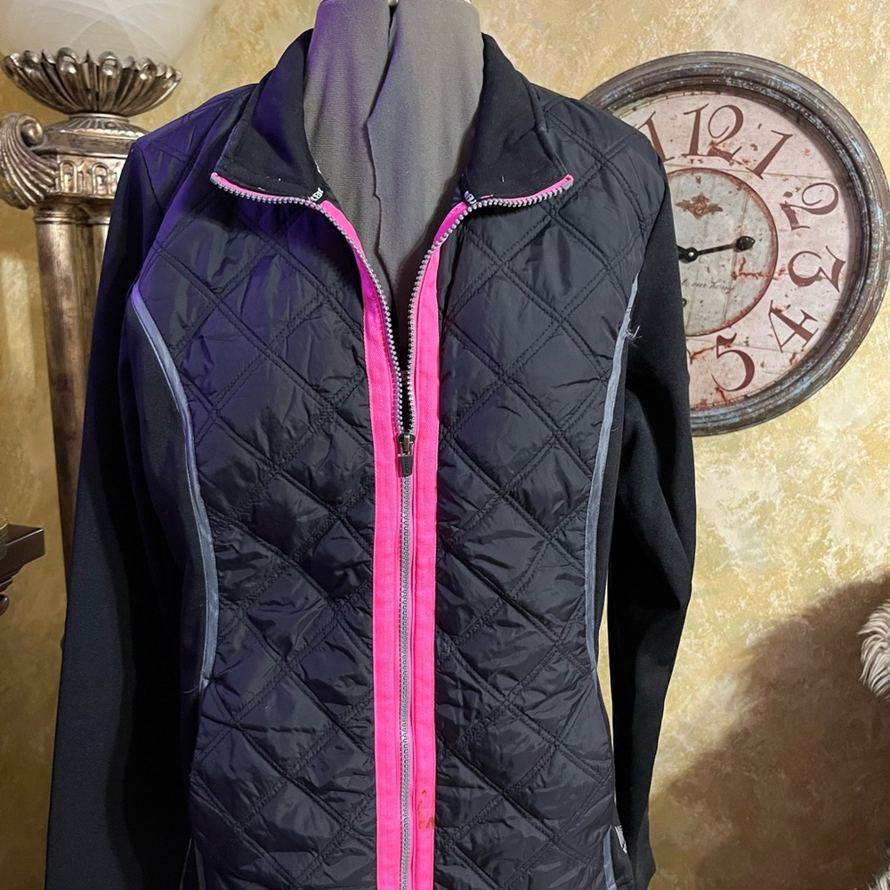 RBX Black and Pink Ski Jacket runs small fits more like medium.